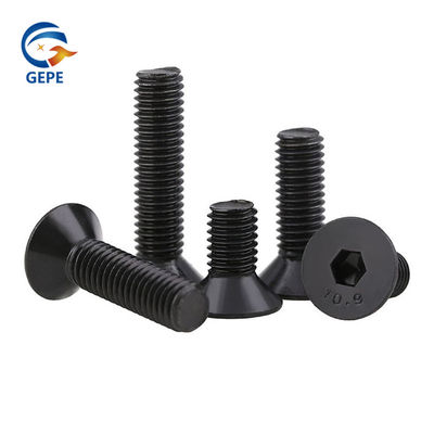 DIN7991 parafusos de cabeça plana hexagonal, parafusos de tomada hexagonal, óxido negro, grau 10,9