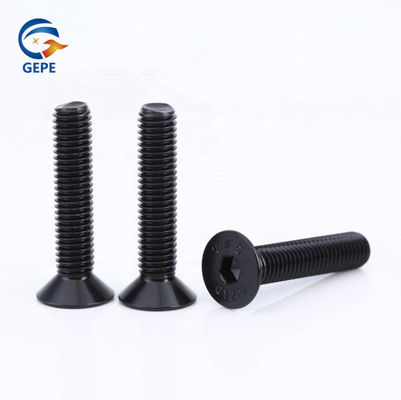 DIN7991 parafusos de cabeça plana hexagonal, parafusos de tomada hexagonal, óxido negro, grau 10,9